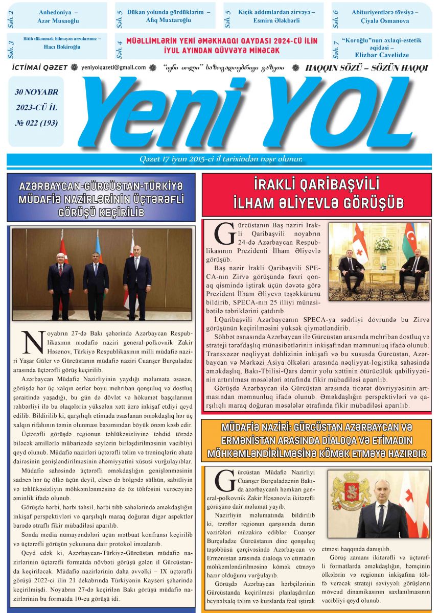 2023-CÜ İL № 022 (193) 30 NOYABR