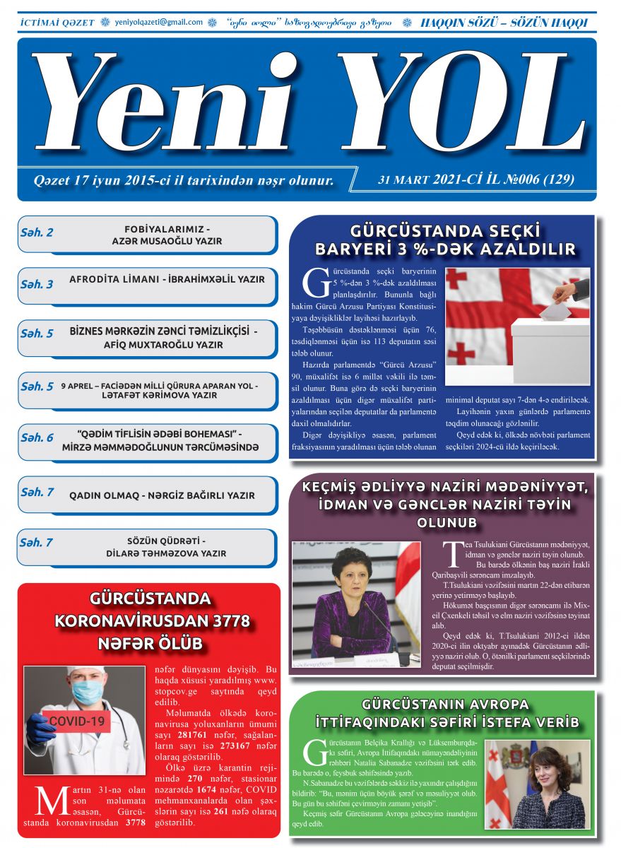 2021-Cİ İL №006 (129) 31 MART