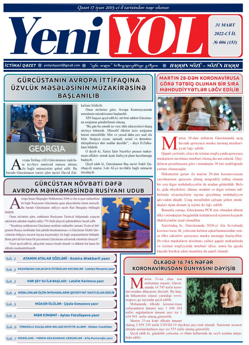 2022-Cİ İL № 006 (153) 31 MART