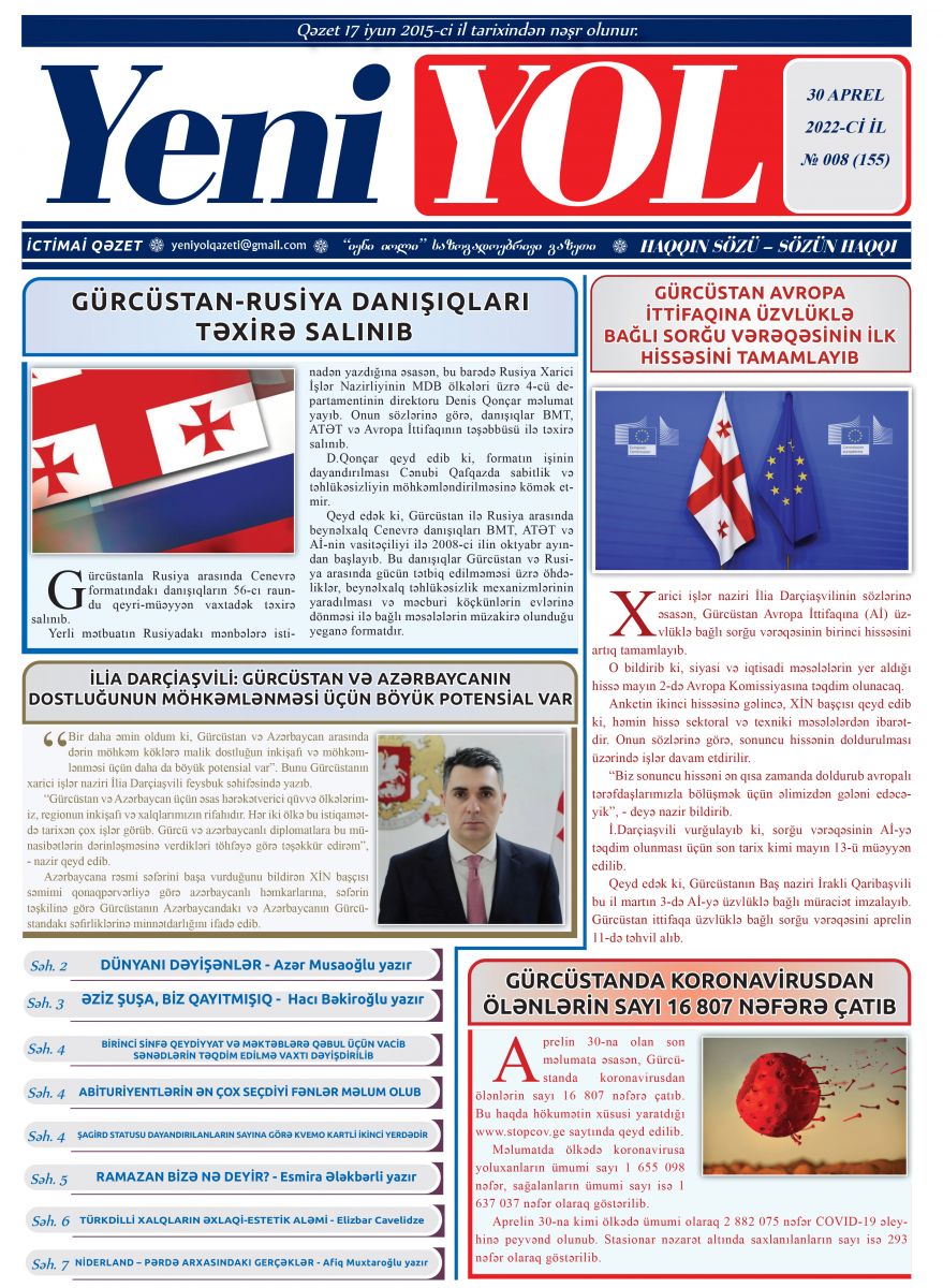 2022-Cİ İL № 008 (155) 30 APREL