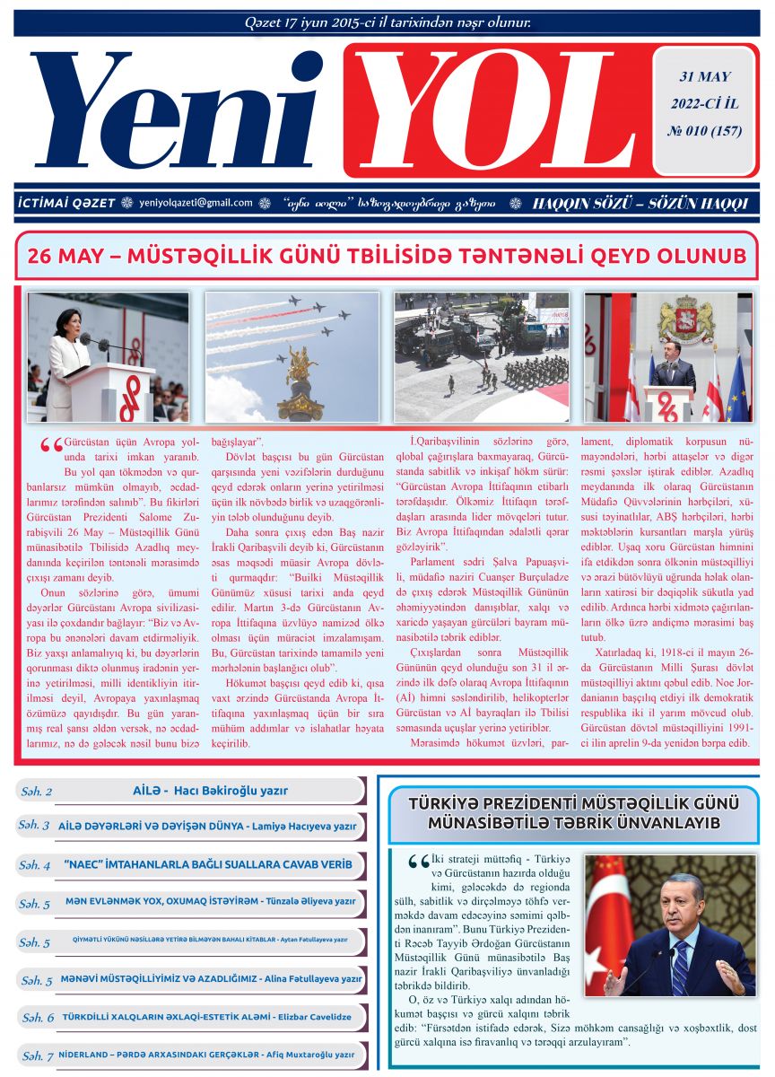 2022-Cİ İL № 010 (157) 31 MAY