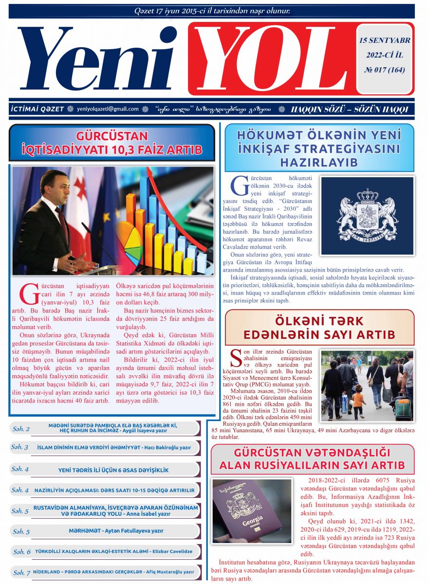 2022-Cİ İL № 017 (164) 15 SENTYABR