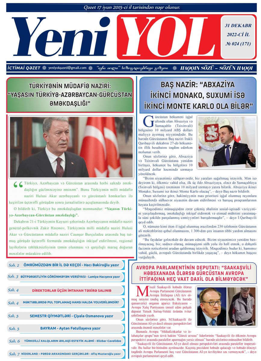 2022-Cİ İL № 024 (171) 31 DEKABR