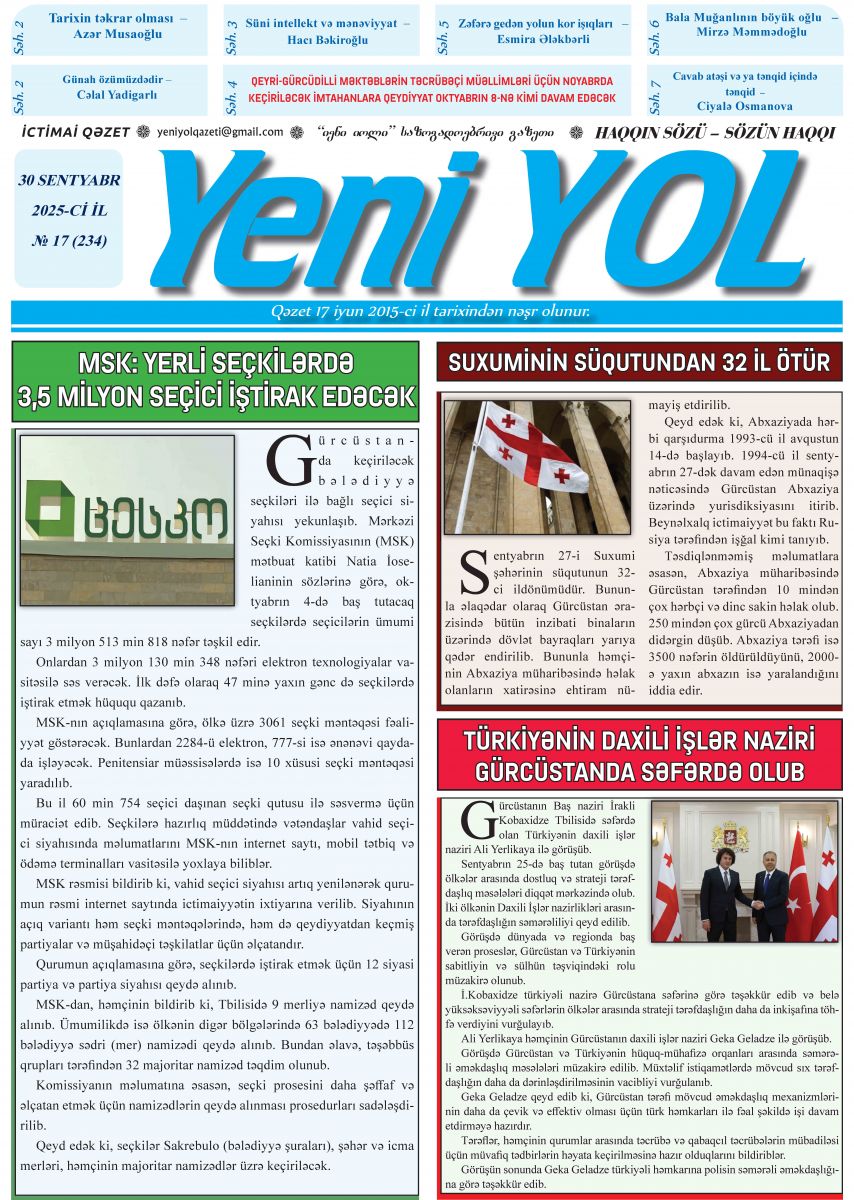 2025-Cİ İL № 17 (234) 30 SENTYABR